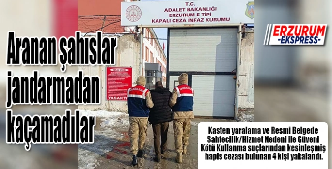 Aranan şahıslar jandarmadan kaçamadı