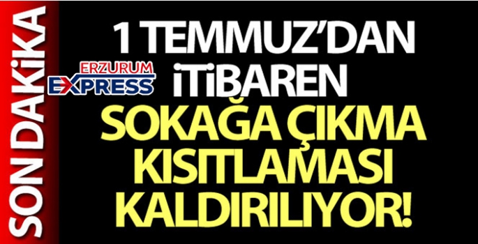 Cumhurbaşkanı Erdoğan: '1 Temmuz itibariyle sokağa çıkma kısıtlamasını kaldırıyoruz'