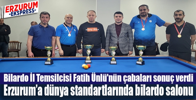 Erzurum’a dünya standartlarında bilardo salonu