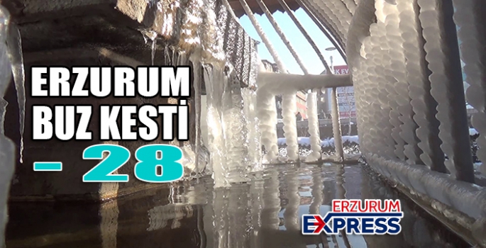 Erzurum buz kesti: Eksi 28