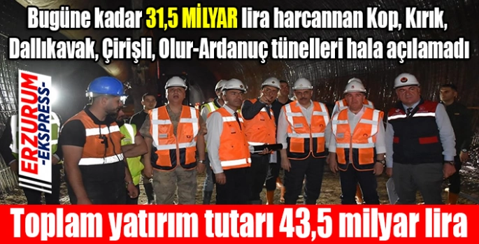 Erzurum’da 5 tünelde çalışma sürüyor