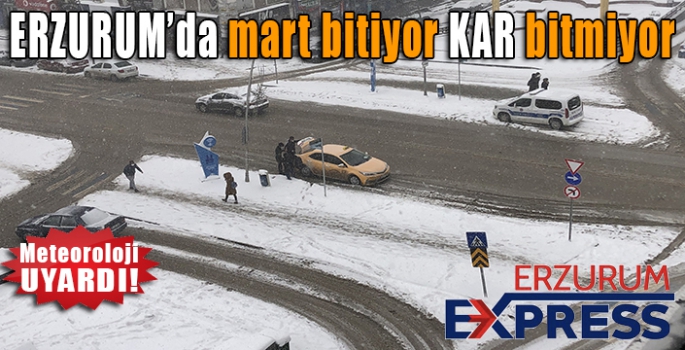 Erzurum’da kış geri döndü