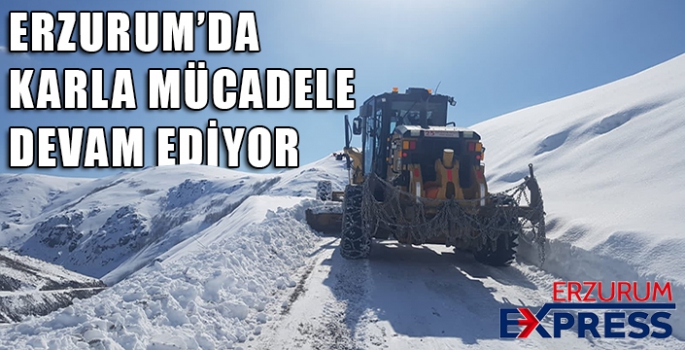 Erzurum’un kar çilesi bitmiyor