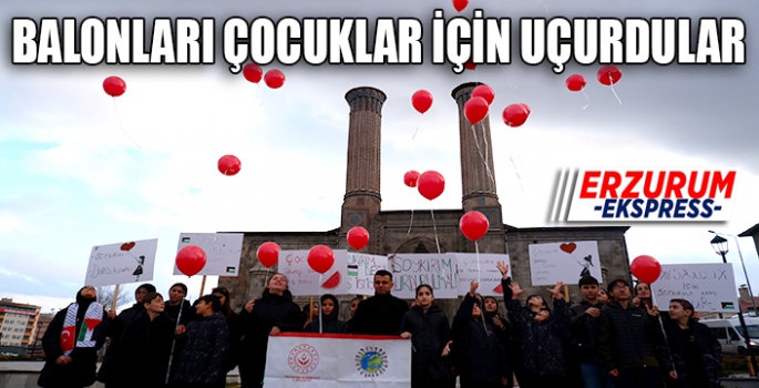 Filistinli çocuklara destek için balon uçurdular