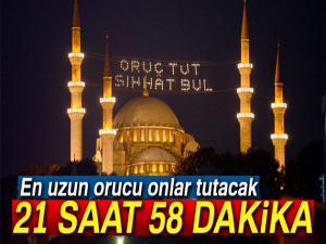 21 saat 58 dakika oruç tutacaklar