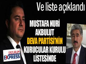 Akbulut, DEVA Partisi'nin kurucular kurulu listesinde...