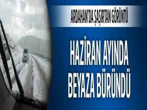 Ardahan'da yüksek kesimler beyaza büründü 