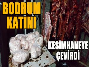 Bodrum katını kesimhaneye çevirdi