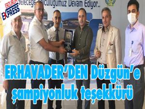 ERHAVADER'den Ömer Düzgün'e şampiyonluk teşekkürü