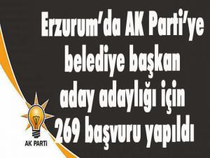 Erzurumda AK Partiye belediye başkan aday adaylığı için 269 başvuru yapıldı