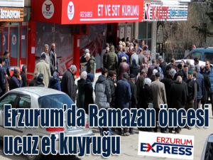 Erzurumda Ramazan öncesi ucuz et kuyruğu