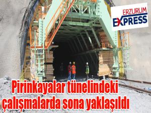 Erzurum Pirinkayalar tünelindeki çalışmalarda sona yaklaşıldı