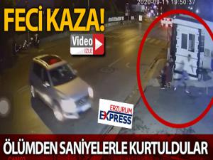 Feci kazada ölümden saniyelerle kurtuluş kamerada