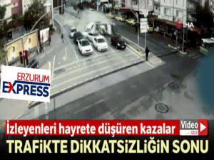 Mobese kameralarına yansıyan kazalar, 'bu kadar da olmaz' dedirtti