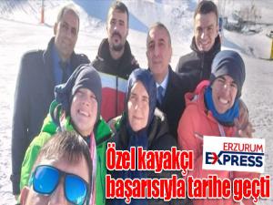 Özel kayakçı başarısıyla tarihe geçti