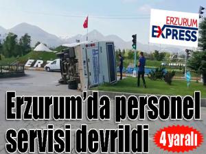 Personel servisi devrildi: 4 yaralı