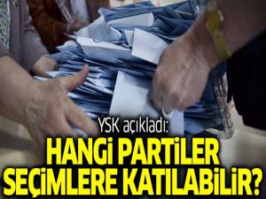 Seçimlere 13 parti katılacak