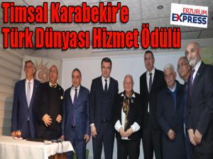 Timsal Karabekire Türk Dünyası Hizmet Ödülü