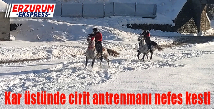 Kar üstünde cirit antrenmanı nefes kesti