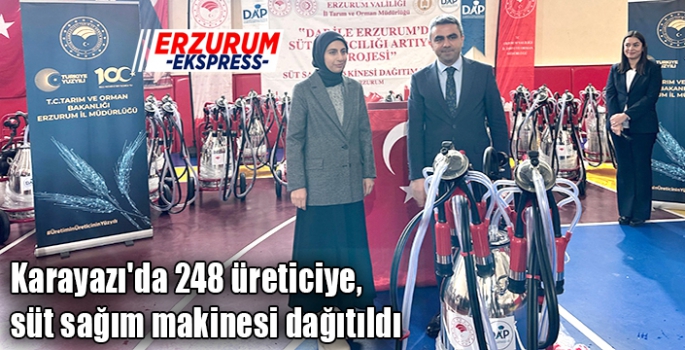 Karayazı'da 248 üreticiye, süt sağım makinesi dağıtıldı