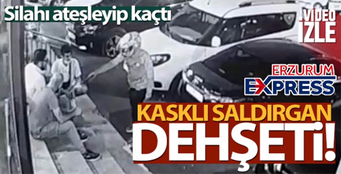 Kasklı saldırgan market önünde oturan adamı bacağından vurup kaçtı