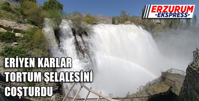 Tortum Şelalesi coştu