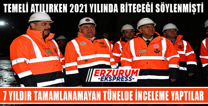 Yedi yıldır tamamlanamayan tünelde inceleme yaptılar