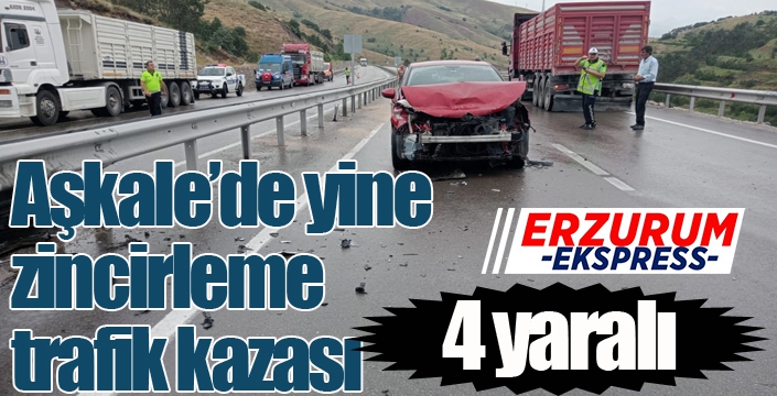 Aşkale’de zincirleme trafik kazası: 4 yaralı