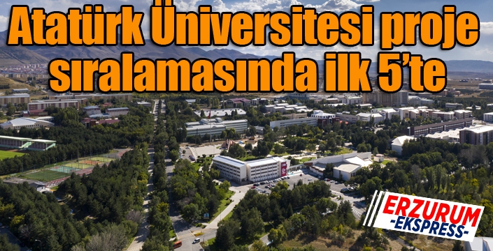 Atatürk Üniversitesi proje sıralamasında ilk 5’te