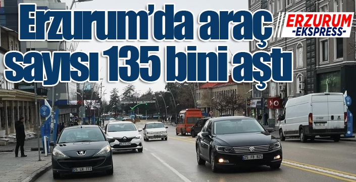 Erzurum’da araç sayısı 135 bini aştı