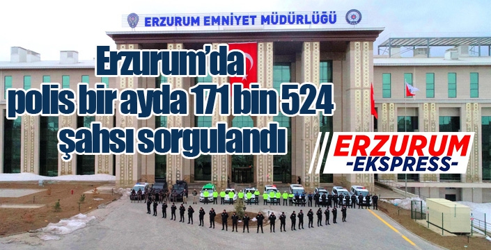 Erzurum’da polis bir ayda 171 bin 524 şahsı sorgulandı