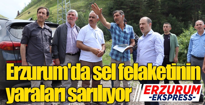 Erzurum'da sel felaketinin yaraları sarılıyor