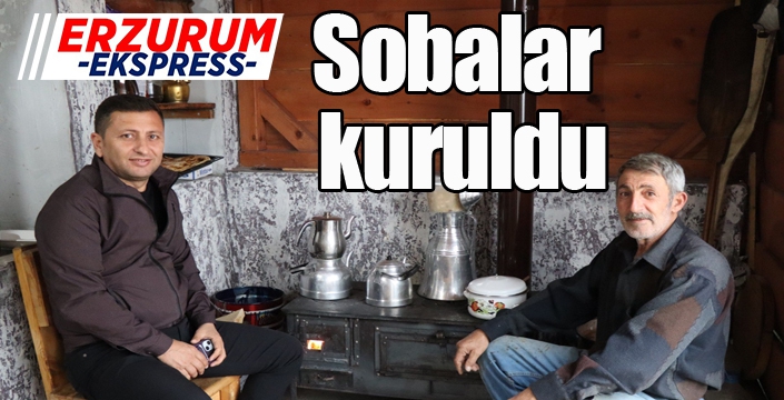 Erzurum'da sıcaklıklar düştü, sobalar kuruldu