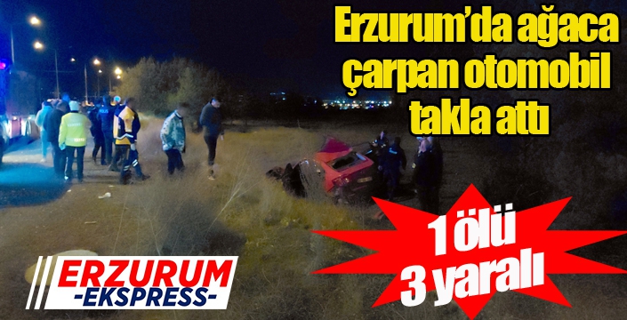 Erzurum'da trafik kazası: 1 ölü, 3 yaralı