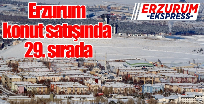 Erzurum konut satışında 29. sırada