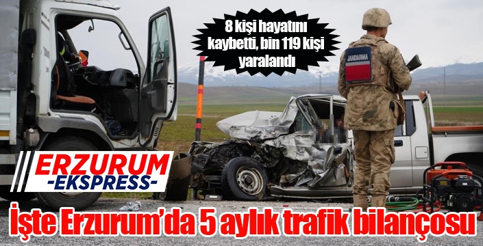 İşte Erzurum’da 5 aylık trafik bilançosu