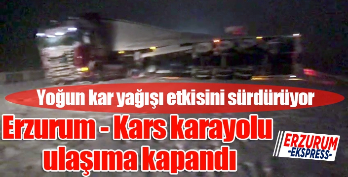 Kar yolları trafiğe kapattı