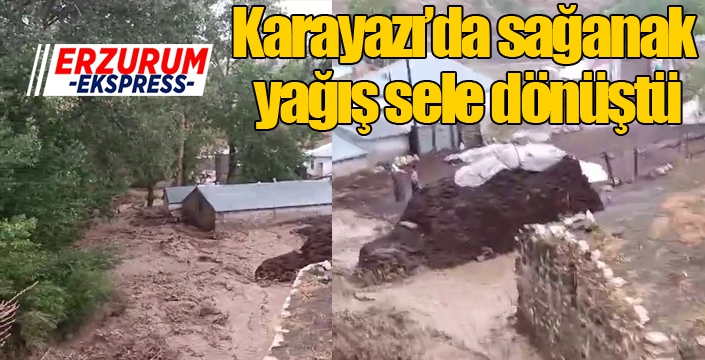 Karayazı’da sağanak yağış sele dönüştü