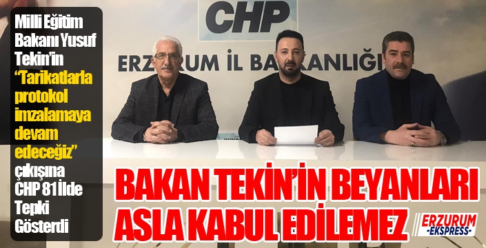 MEB Bakanı Tekin'in açıklamalarına CHP'den tepki...