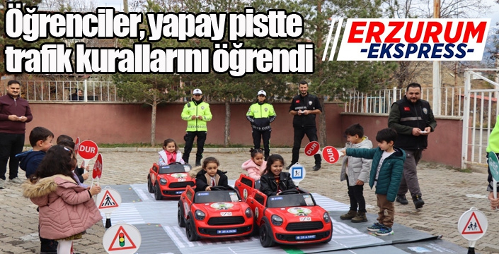 Öğrenciler, yapay pistte trafik kurallarını öğrendi