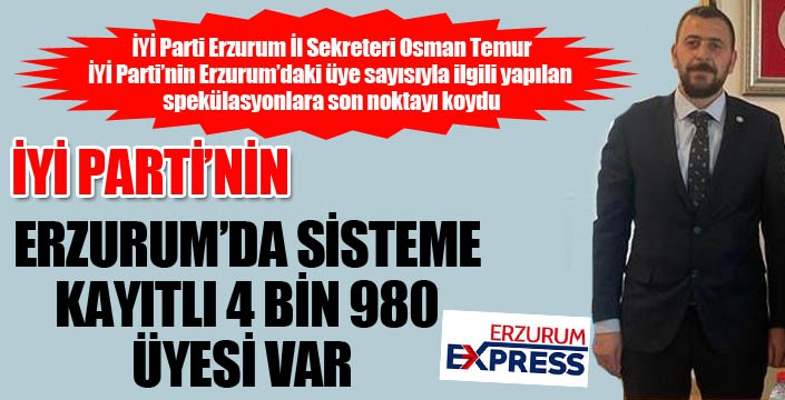 Osman Temur: Kayıtlı üye sayımız 4 bin 980...