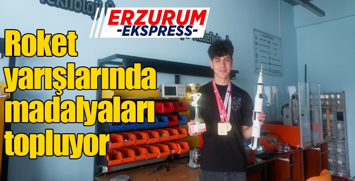 Roket yarışlarında madalyaları topluyor