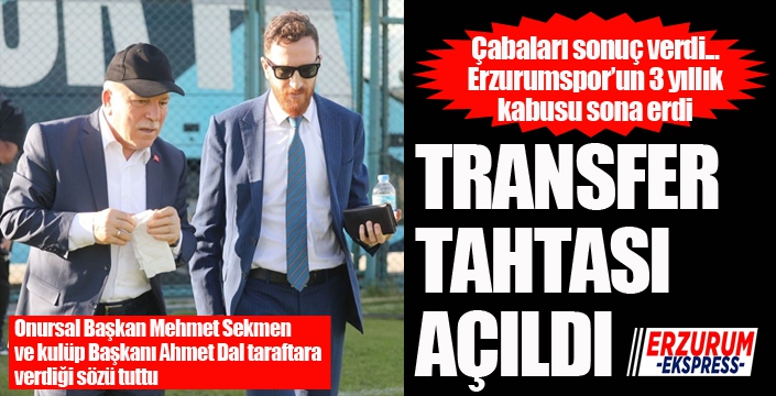 Son dakika.... Erzurumspor'un transfer tahtası açıldı...