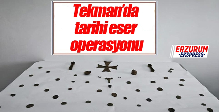 Tekman’da tarihi eser operasyonu